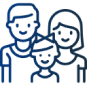 Here's an alt tag for the image: `Happy family of three`
